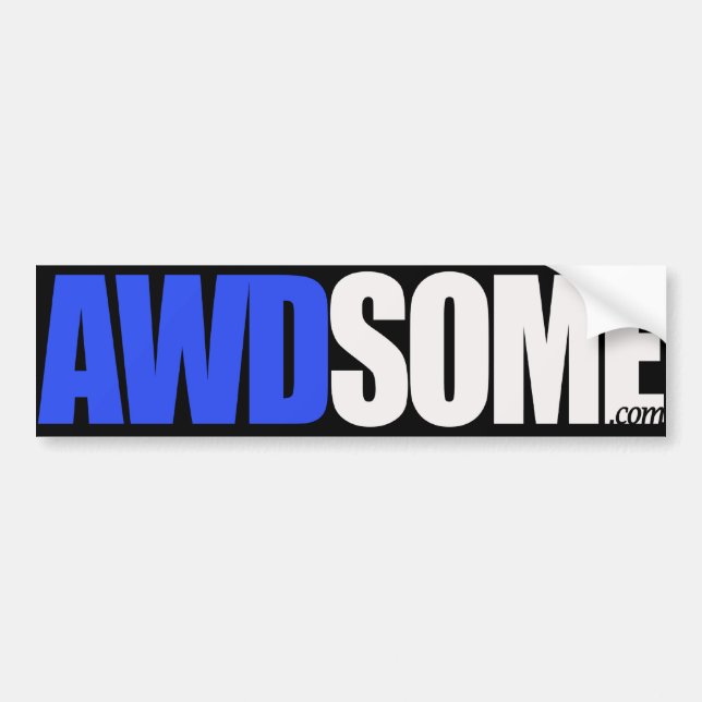 awdsome blue bumper sticker (Front)