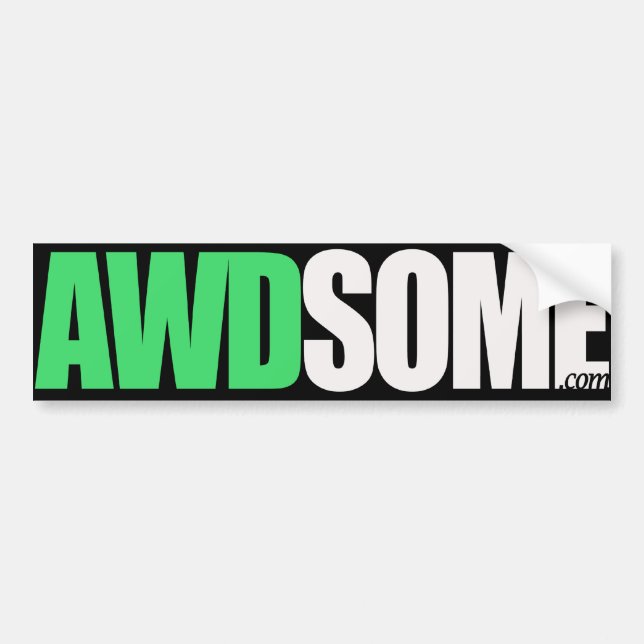awdsome Green Bumper Sticker (Front)