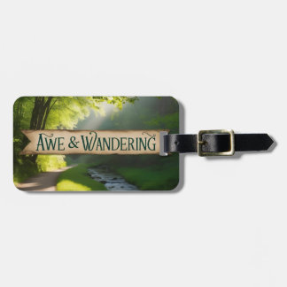 Awe and Wandering customizable luggage tag