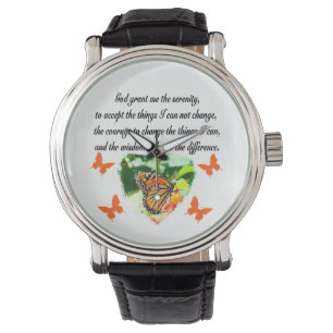 AWE INSPIRING BUTTERFLY SERENITY PRAYER PHOTO WATCH