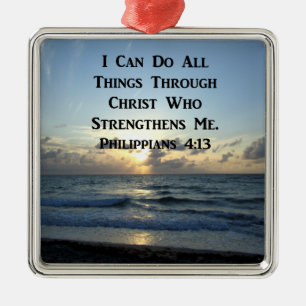 AWE-INSPIRING PHILIPPIANS 4:13 SCRIPTURE VERSE METAL TREE DECORATION