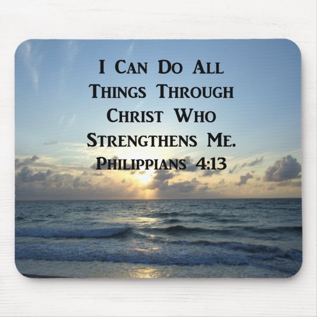 AWE-INSPIRING PHILIPPIANS 4:13 SCRIPTURE VERSE MOUSE PAD (Front)