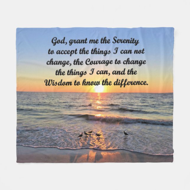 AWE INSPIRING SERENITY PRAYER FLEECE BLANKET (Front (Horizontal))