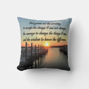 AWE-INSPIRING SERENITY PRAYER SUNSET PHOTO DESIGN CUSHION
