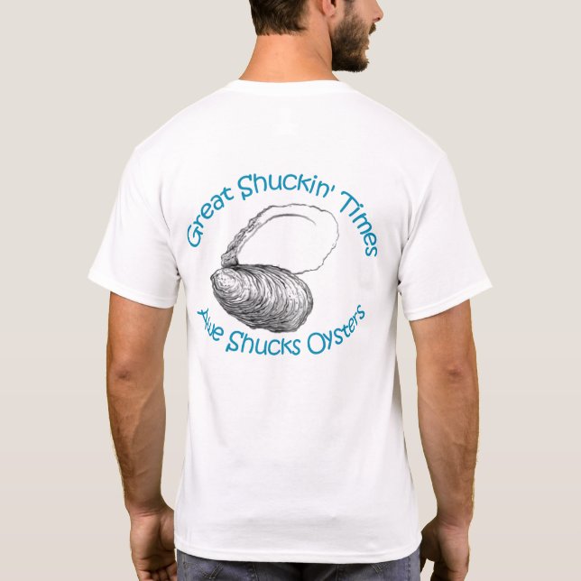 Awe Shucks Oysters Logo Shirtt - Men T-Shirt (Back)