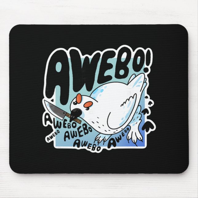 Awebo Ptarmigan Arctic Cute Bird Internet Meme Fun Mouse Pad (Front)