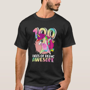 Awesome 100 Days Of School Flossing Unicorn Gift F T-Shirt