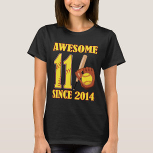 Awesome 11 Year Old Since 2014 11th Birthday Softl T-Shirt