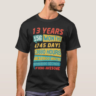 Awesome 13 Years Old Vintage 13th Birthday T-Shirt