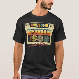 Awesome 1988 Retro Cassette Tape 35th B day 35 Yea T-Shirt