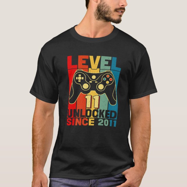 Awesome 2011 Level 11 Unlocked Video Gamer 11Th Bd T-Shirt (Front)