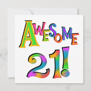 Awesome 21 Birthday T-shirts and Gifts Card