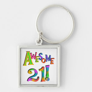 Awesome 21 Birthday T-shirts and Gifts Key Ring