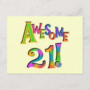 Awesome 21 Birthday T-shirts and Gifts Postcard