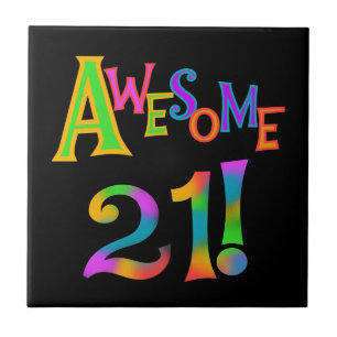 Awesome 21 Birthday T-shirts and Gifts Tile