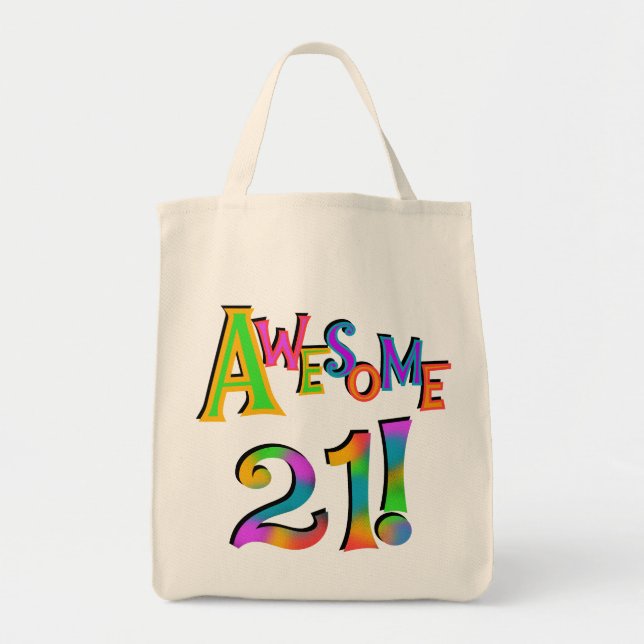 Awesome 21 Birthday T-shirts and Gifts Tote Bag (Front)