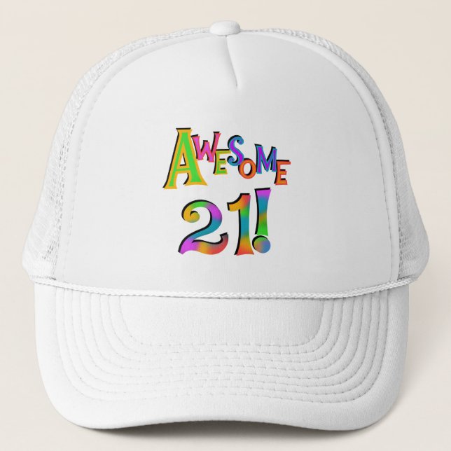 Awesome 21 Birthday T-shirts and Gifts Trucker Hat (Front)
