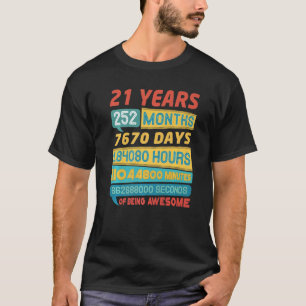 Awesome 21 Years Old  Vintage 21st Birthday T-Shirt