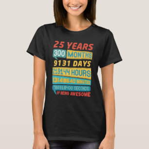 Awesome 25 Years Old  Vintage 25th Birthday T-Shirt