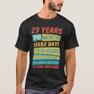 Awesome 29 Years Old Vintage 29th Birthday T-Shirt