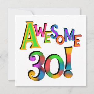 Awesome 30 Birthday T-shirts and Gifts Card