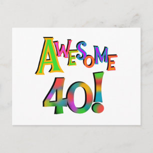Awesome 40 Birthday T-shirts and Gifts Postcard