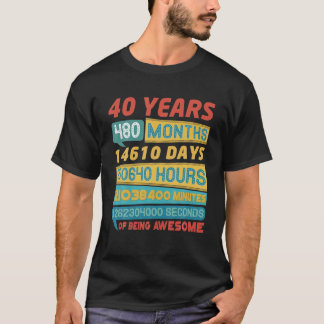 Awesome 40 Years Old Limited Edition Vintage 40Th T-Shirt