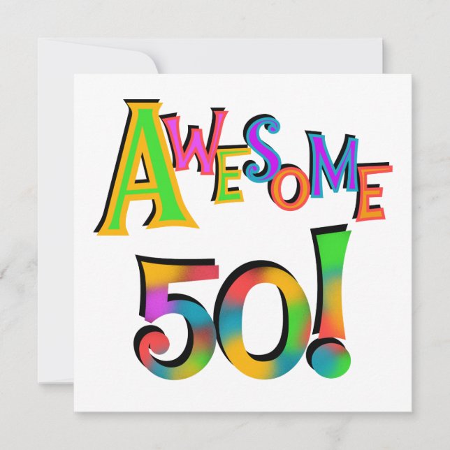 Awesome 50 Birthday T-shirts and Gifts Card (Front)