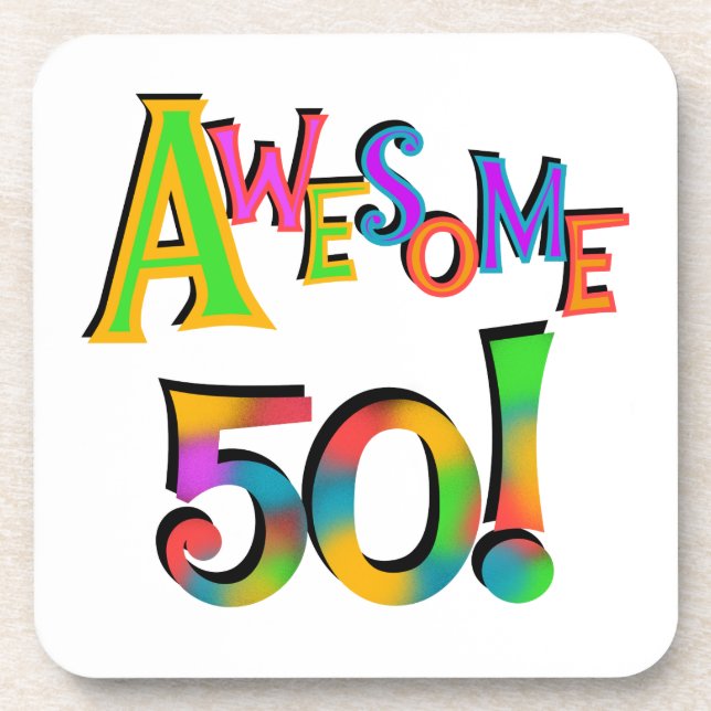 Awesome 50 Birthday T-shirts and Gifts Coaster (Front)