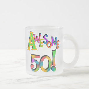 Awesome 50 Birthday T-shirts and Gifts Frosted Glass Coffee Mug