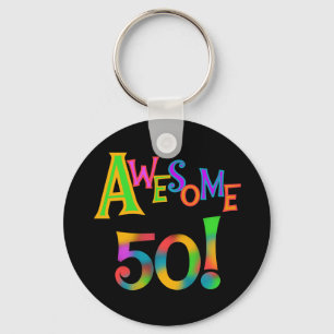 Awesome 50 Birthday T-shirts and Gifts Key Ring