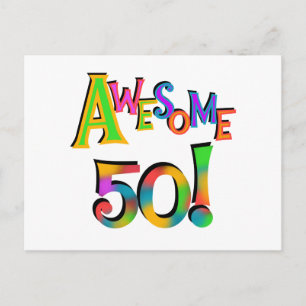 Awesome 50 Birthday T-shirts and Gifts Postcard