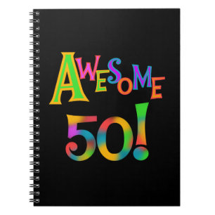 Awesome 50 Birthday T-shirts and Gifts Spiral Notebook