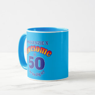 AWESOME 50 BLUE Birthday Mug