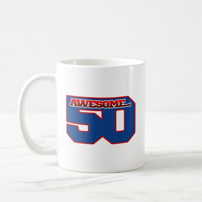 awesome 50 coffee mug (Left)