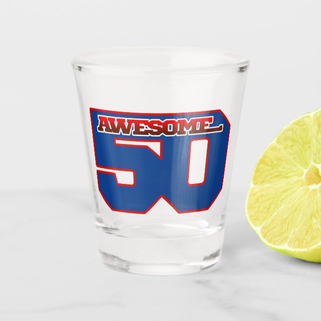 awesome 50 shot glass (Front)
