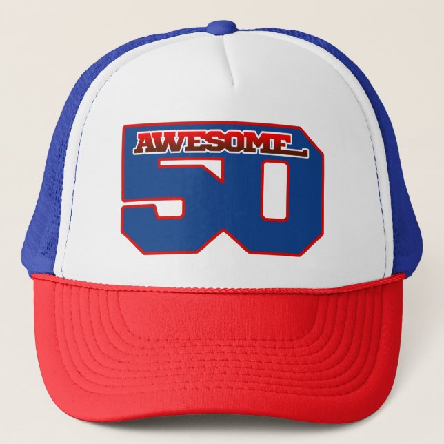 awesome 50 trucker hat (Front)