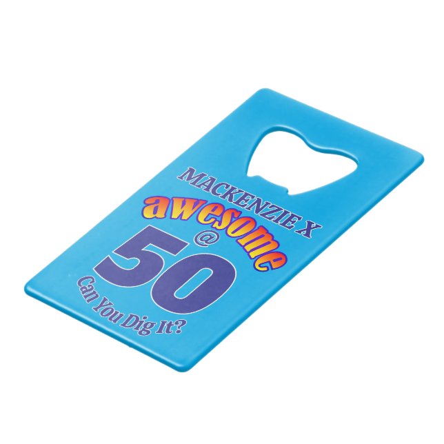 AWESOME 50th Birthday on Light BLUE (Front Angled)