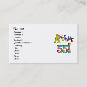 Awesome 55 Birthday T-shirts and Gifts Business Card