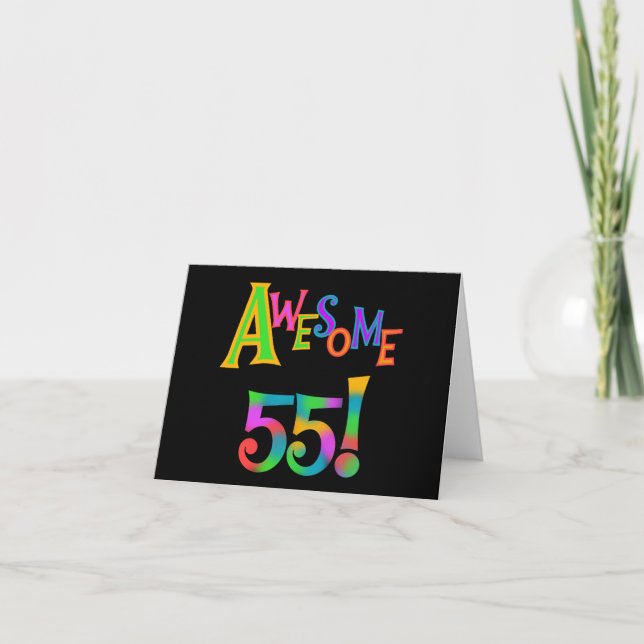 Awesome 55 Birthday T-shirts and Gifts Card (Front)