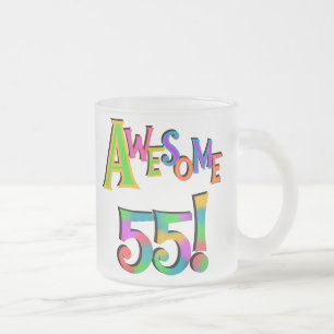 Awesome 55 Birthday T-shirts and Gifts Frosted Glass Coffee Mug