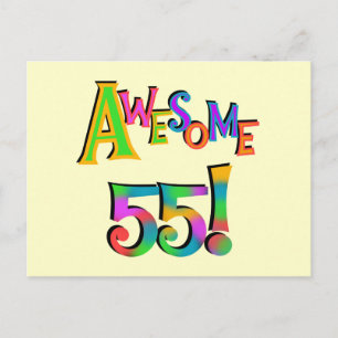 Awesome 55 Birthday T-shirts and Gifts Postcard