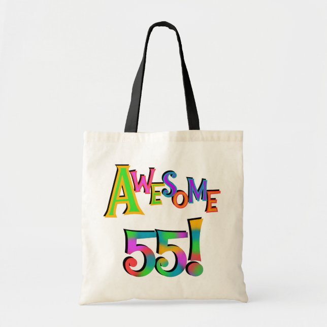 Awesome 55 Birthday T-shirts and Gifts Tote Bag (Front)