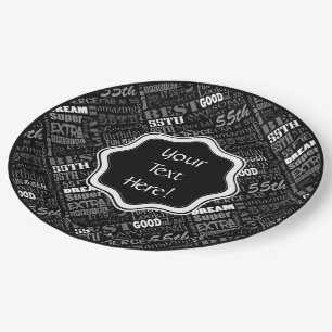 Awesome 55th Birthday Party Personalised Monogram Paper Plate