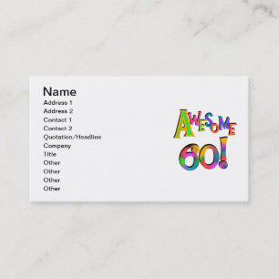 Awesome 60 Birthday T-shirts and Gifts Business Card