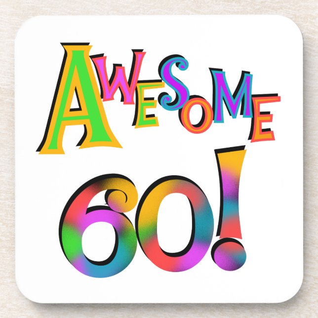Awesome 60 Birthday T-shirts and Gifts Coaster (Front)