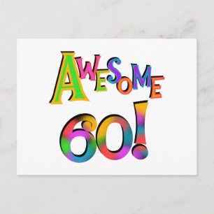 Awesome 60 Birthday T-shirts and Gifts Postcard