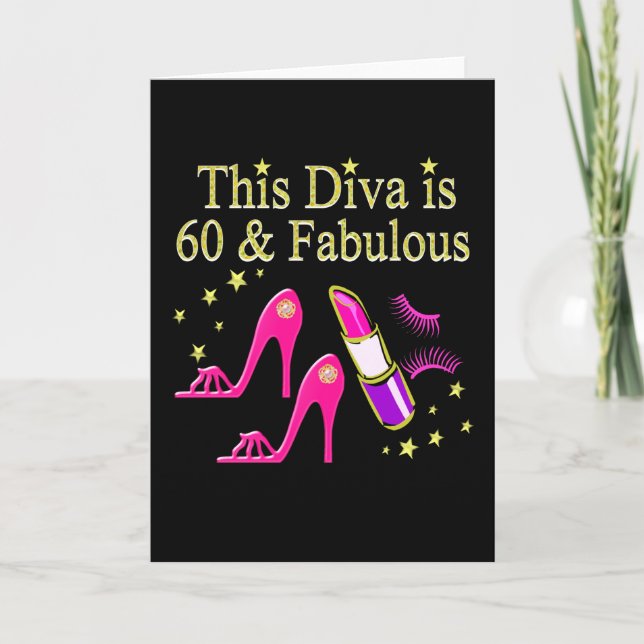 AWESOME 60TH BIRTHDAY DIVA DESIGN CARD (Front)