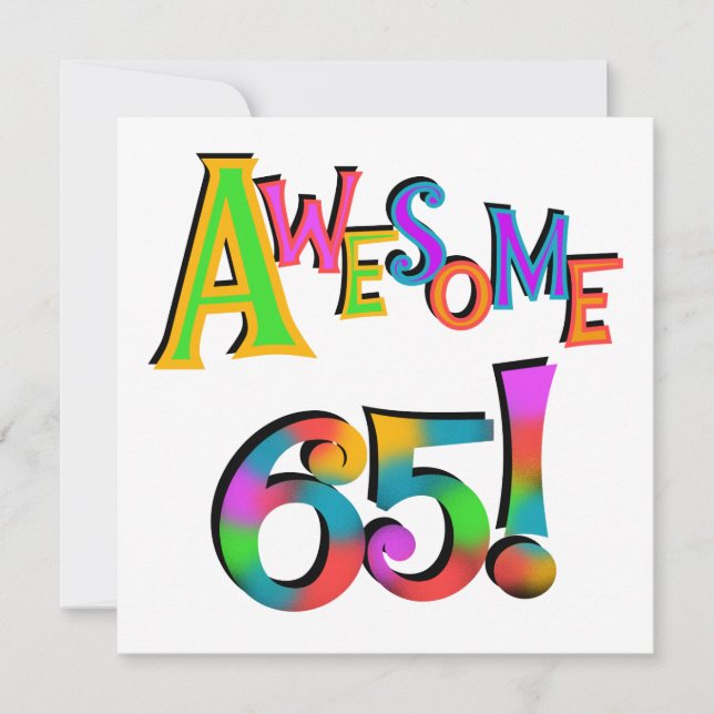 Awesome 65 Birthday Tshirts and Gifts Card (Front)
