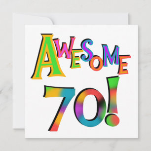 Awesome 70 Birthday T-shirts and Gifts Card